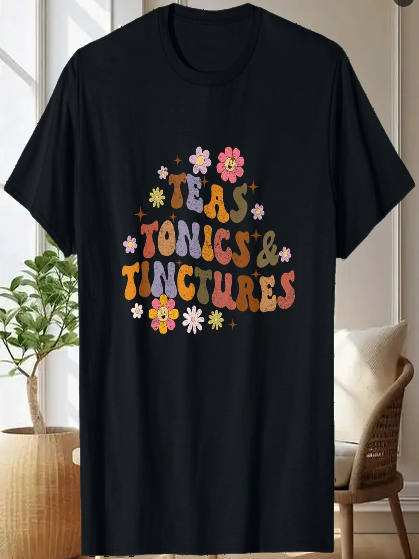 

Футболка с травяными травами Teas Tonics & Tinctures в стиле ретро Groovy Herbalist