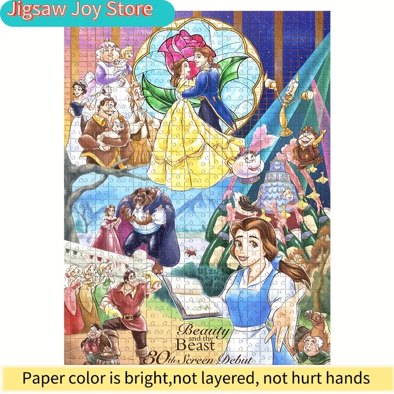 Rompecabezas 2D Plano de La Bella y la Bestia |   El Castillo Mágico de Bella, Juego de Rompecabezas Oficial de la Película para Adultos y Familia, Decoración de Pared Grande