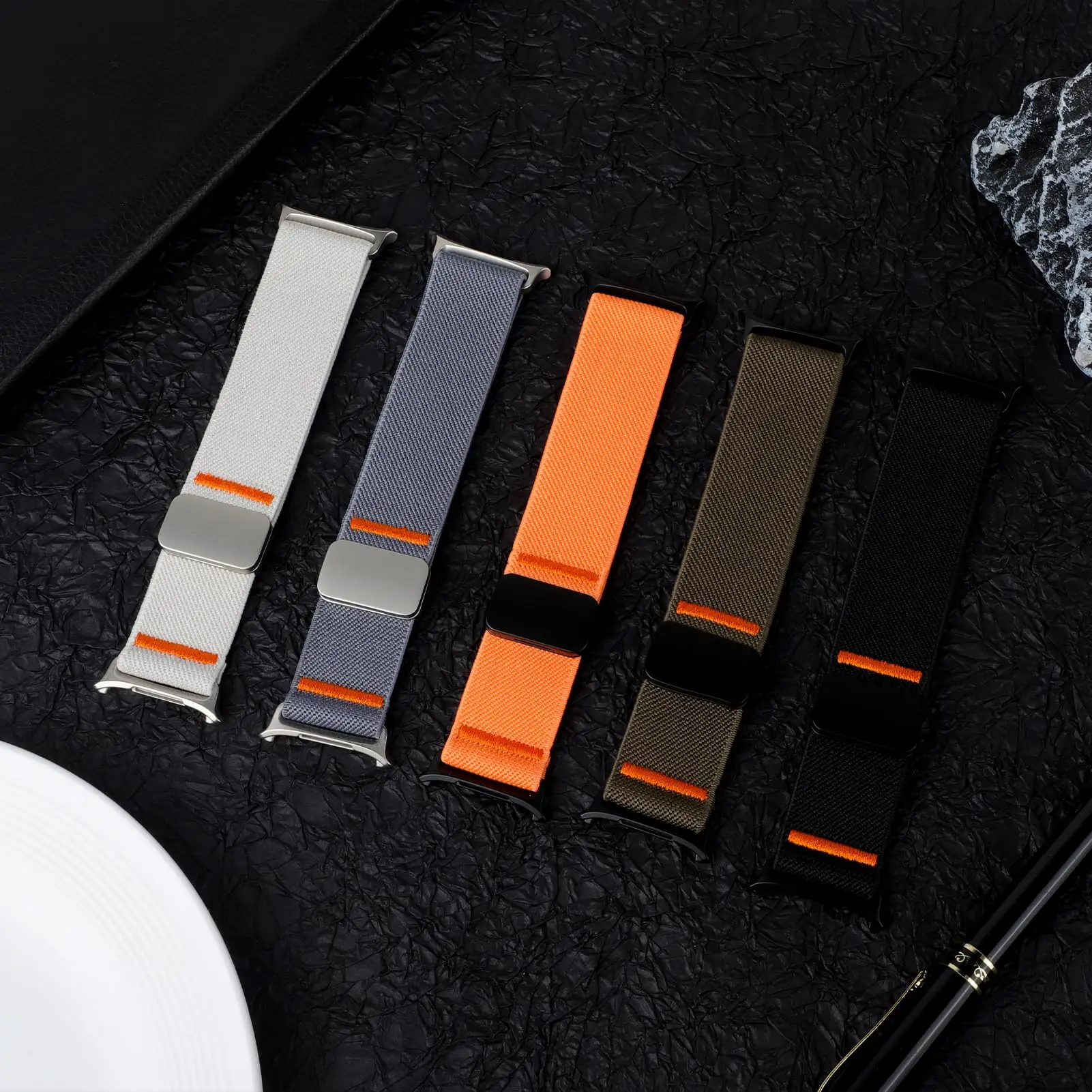 Pulseira de nylon magnética para Samsung Galaxy Watch Ultra 2, pulseira elástica de 47mm, pulseira para Galaxy Watch 9/8/8 Classic 46 40mm 44mm