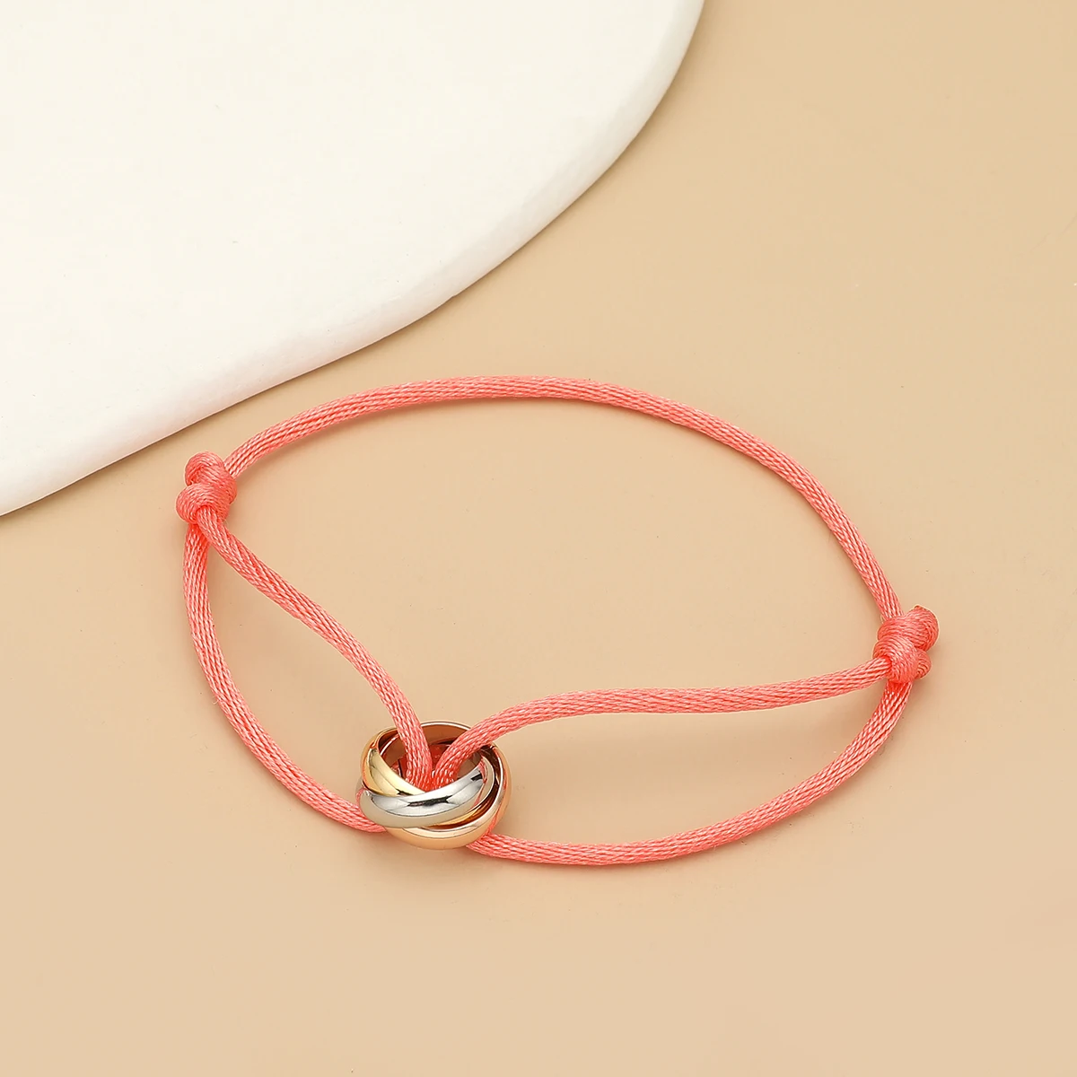 Schlichtes, modisches Unisex-Armband, 3, Metall, runder Kreis, Zubehör, verstellbares Herren-Seil-Armband für Frauen, Schmuck, Geschenke