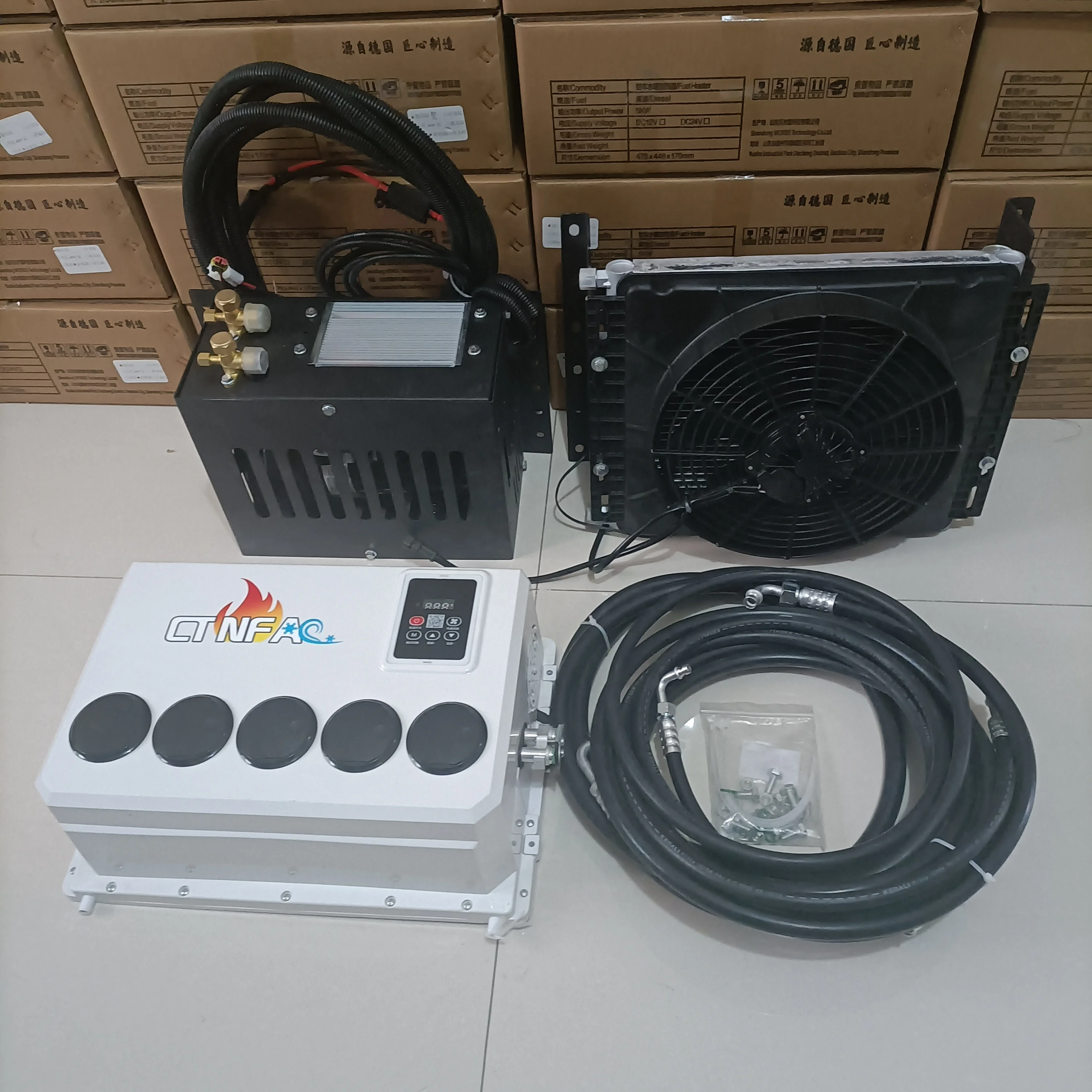 For China Factory Parking Cooler DC 12V/24v Mini Split Car Air Conditioning Truck RV Parking Air Conditioning