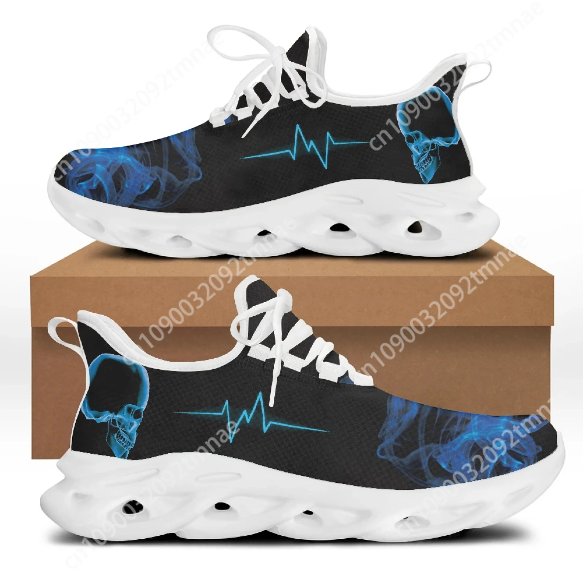 

Yikeluo Radiologic Technologist Blue Casual Mesh Flats Sneakers Ladies Lightweight Lace Up Footwear Zapatos de Mujer Custom