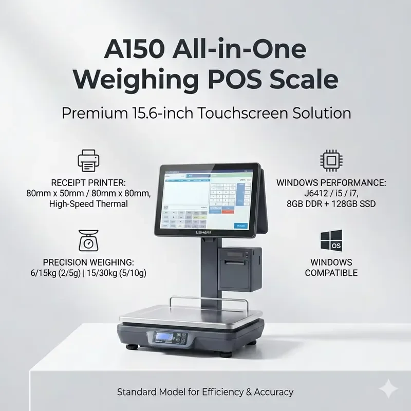 Hot Sale Longfly AI Weighing Scale Cash Register Digital Receipt Printing Scale Model A150 Bluetooth/Wi-Fi 2-Year Warranty