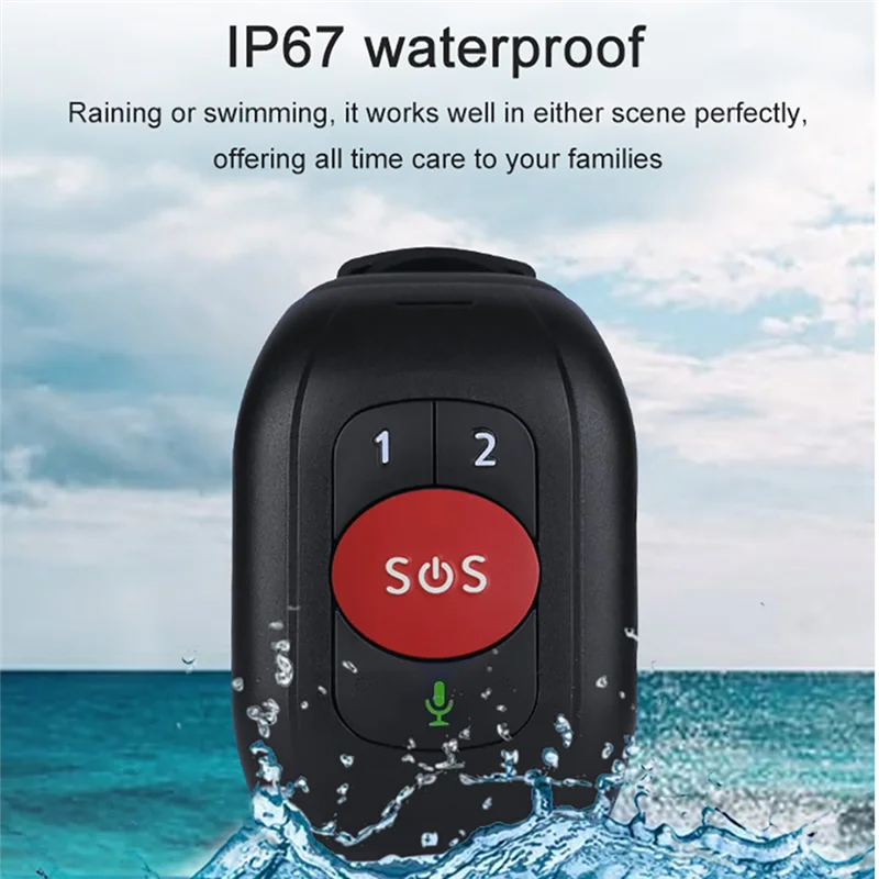 ABLJElderly 4G SOS นาฬิกา GPS ติดตามสายรัดข้อมือสร้อยข้อมือฉุกเฉิน GPS ติดตาม Heart Rate เครื่องวัดความดันโลหิต-B