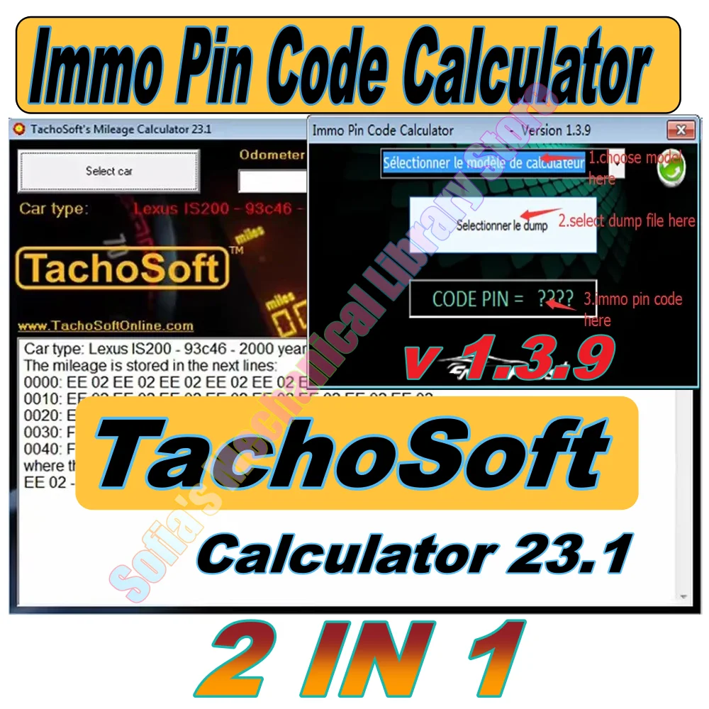 Калькулятор TachoSoft Mileage 23.1 калькулятор + калькулятор контактного кода IMMO V1.3.9 видеорегистратор + программное обеспечение для пробега, программное обеспечение для ремонта автомобилей