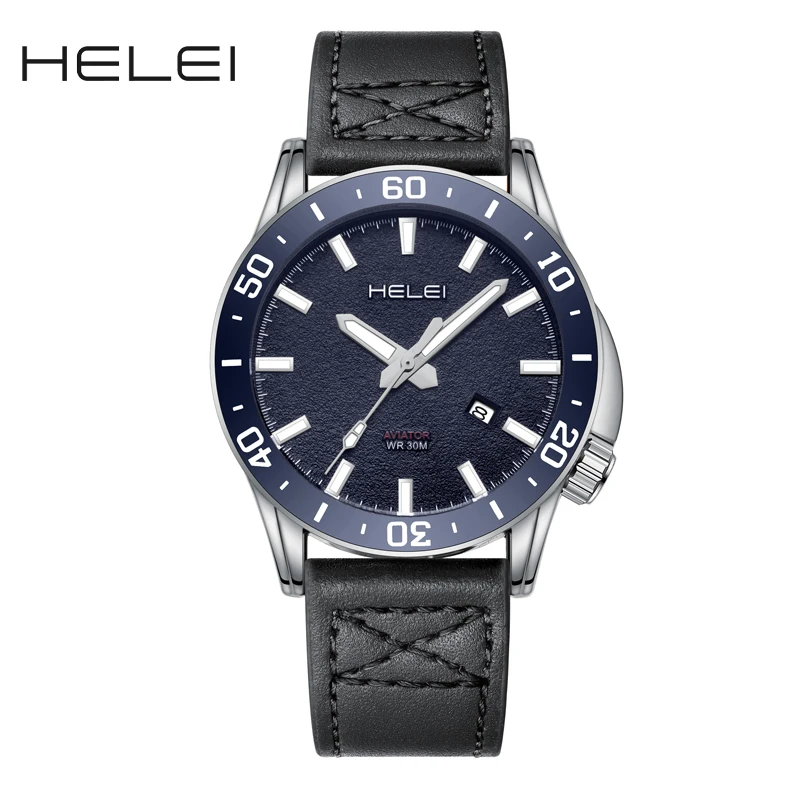 Waterproof Outdoor Sports Men's Quartz Watch Luminous Leather Belt Single Calendar Business Vintage Classic Style Wristwatch