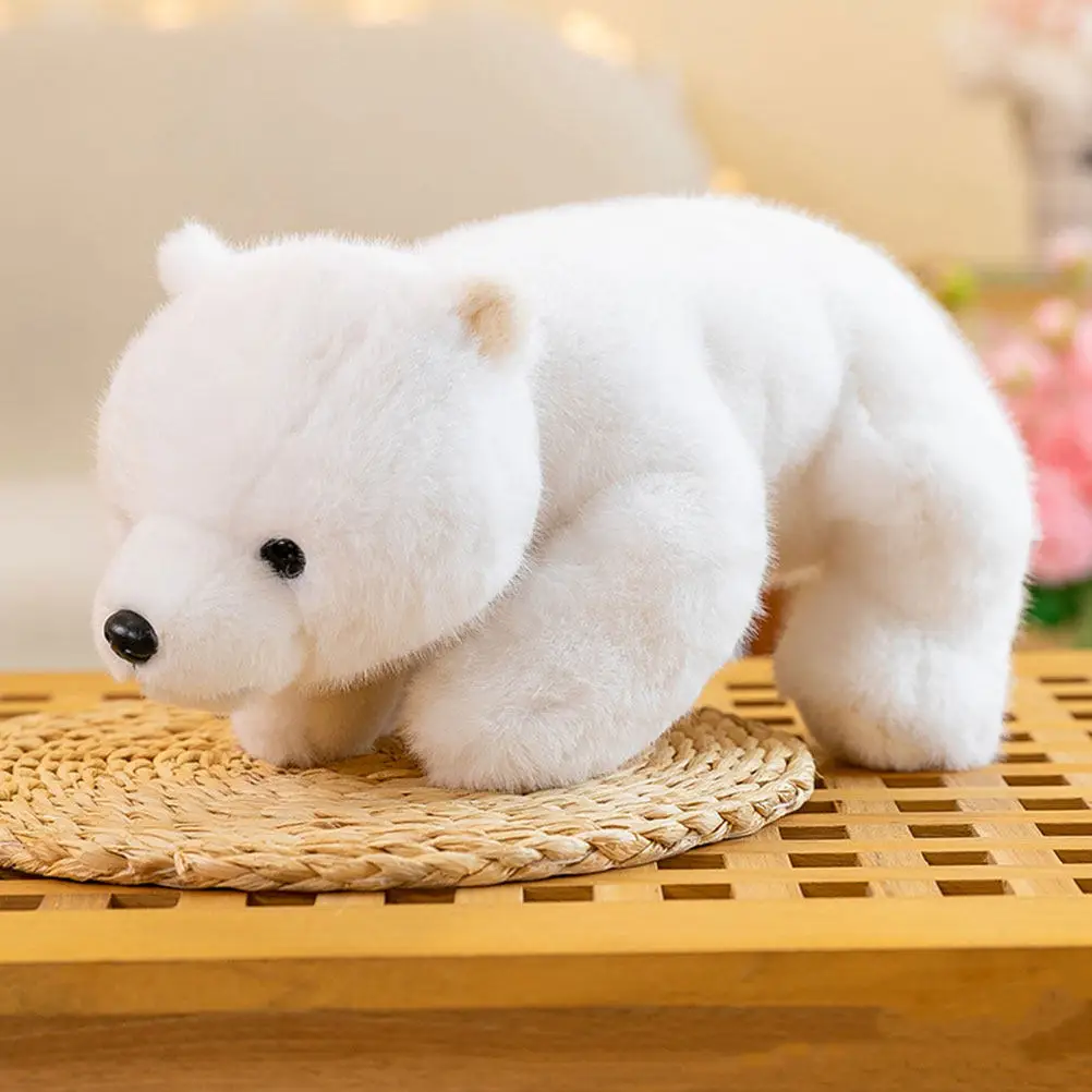 

Lie Prone White Bear Stuffed Animal Soft Cuddly Pillow for Sofa Bed Chair Decor Home Gift Wedding Souvenir Cute Kawaii Stuffed