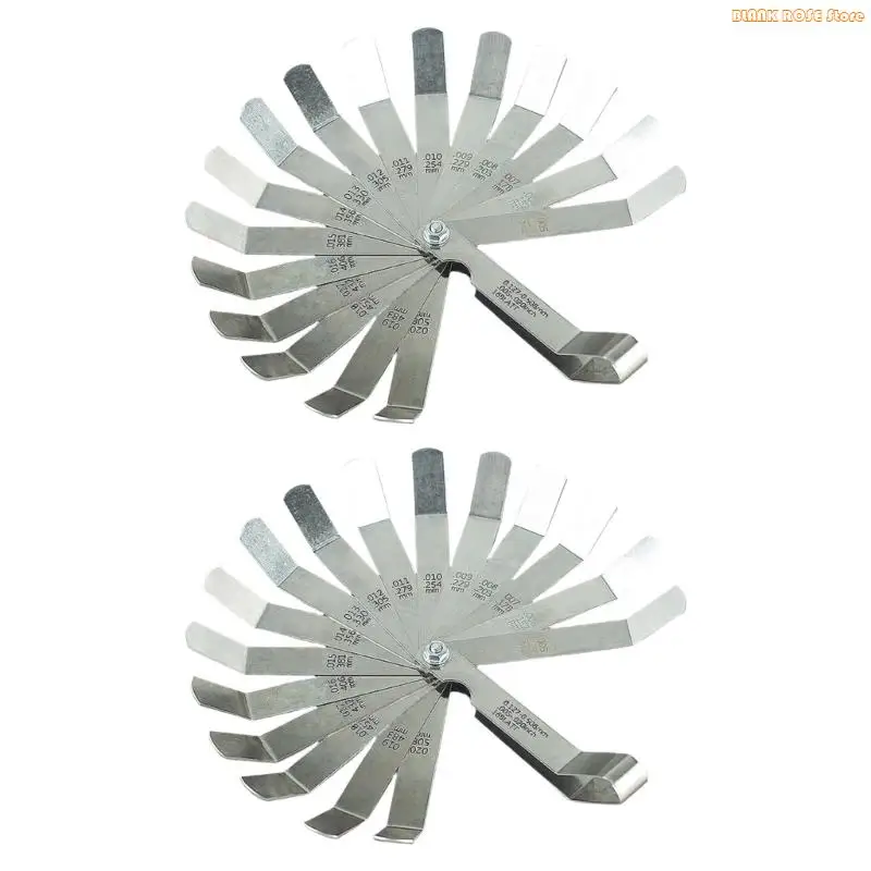 K1AE 16 Blade Angled Feeler Gauges Steel Construction Measuring Tool Difference Measurement for Automotive & Industrial Use