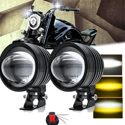 Universal Motorcycle Fog Lights LED Spotlight Foglights  Lens 12V 24V for Additional Electric 4x4 Off Road Accessories
