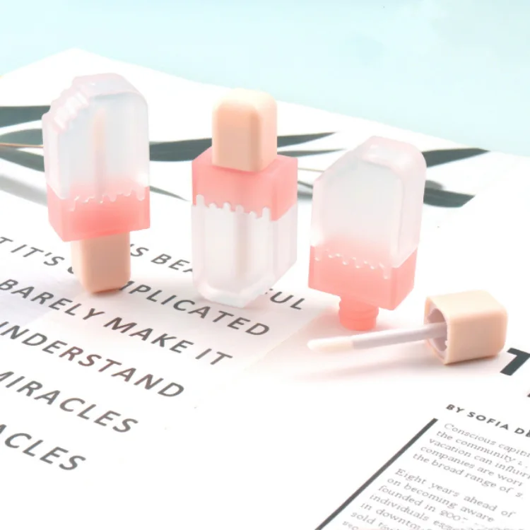 

30pcs 5ml Empty Ice Cream Lip Gloss Tube DIY Plastic Lipgloss Tube Transparent/Blue/Pink Lip Gloss Cosmetic Container