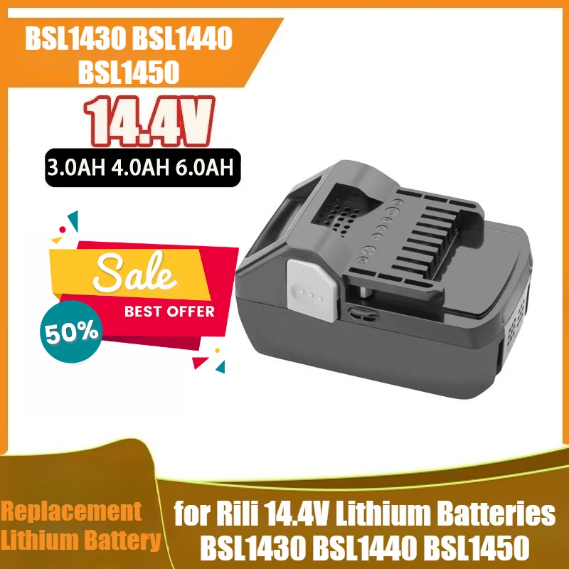 

Replacement Power Tool Batteries, for Rili 14.4V Lithium Batteries BSL1430 BSL1440 BSL1450
