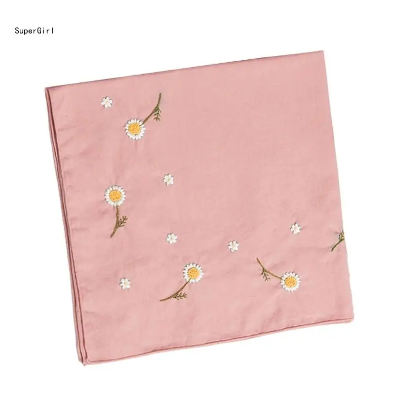 Mouchoir brodé à faire soi-même, artisanat d'art pour adultes débutants, Hankies floraux J78E