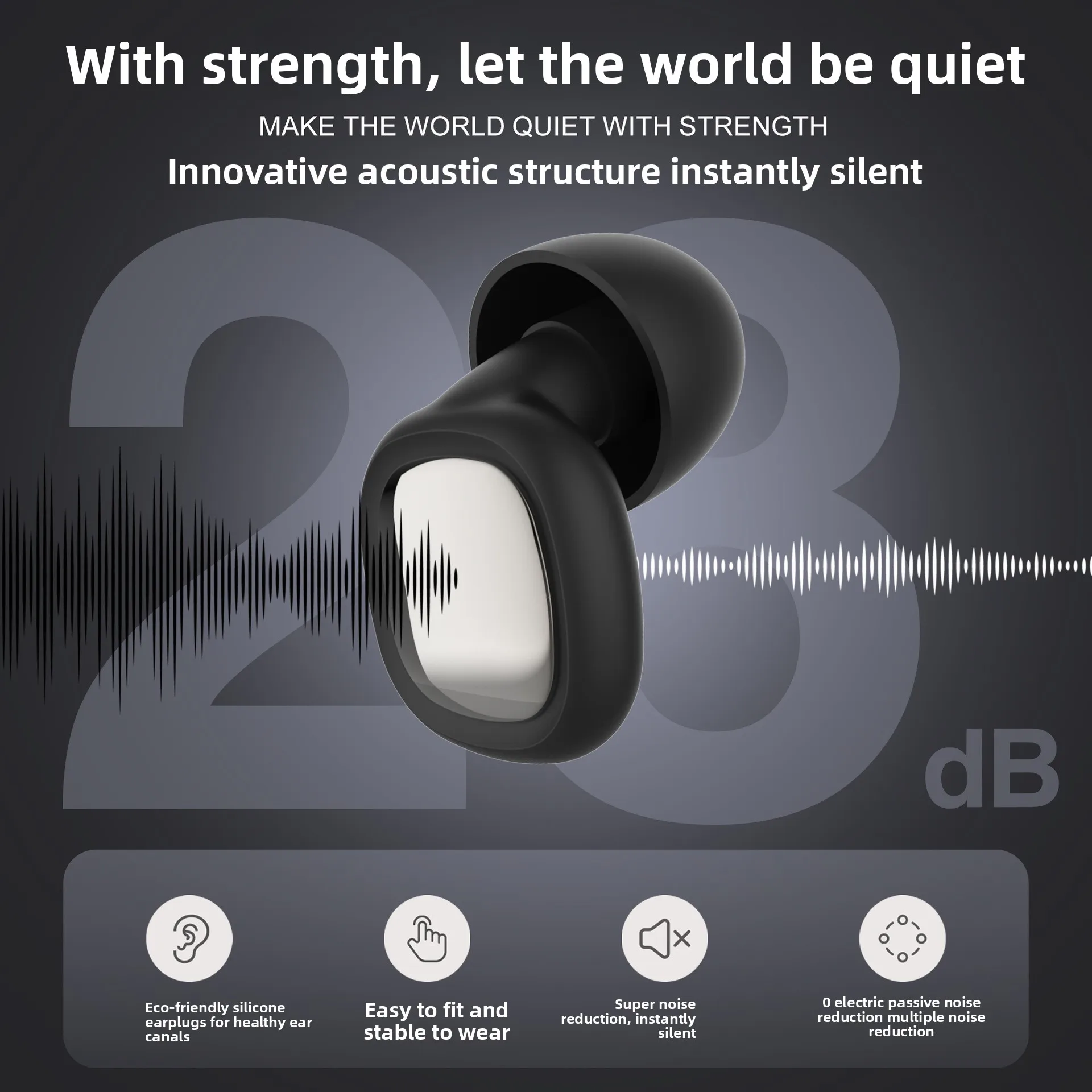 2026 produk baru lintas batas, earplug peredam bising kecil yang kuat dan baru, peredam suara di saluran telinga, anti-noise, nyaman untuk tidur