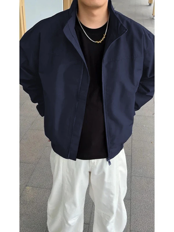 

Olive een Tee-Proof Men's Bomber Jaet Autumnal Workwear Coat Cleanfit Collar Windbreaker Casual Loose Fit Outdoor Jaet