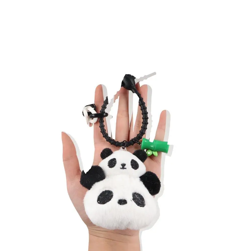 Mode Schattige Bamboe Buis Panda Sleutelhanger Cartoon Pluche Gevulde Kawaii Dier Hanger Speelgoed Zachte Panda Sleutelhanger Hangende Accessoire