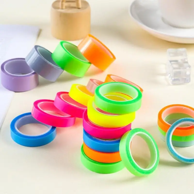 31BA Haftnotizband, selbstklebendes Markierungsband, fluoreszierendes Farbklebeband zum Markieren – Detail 3