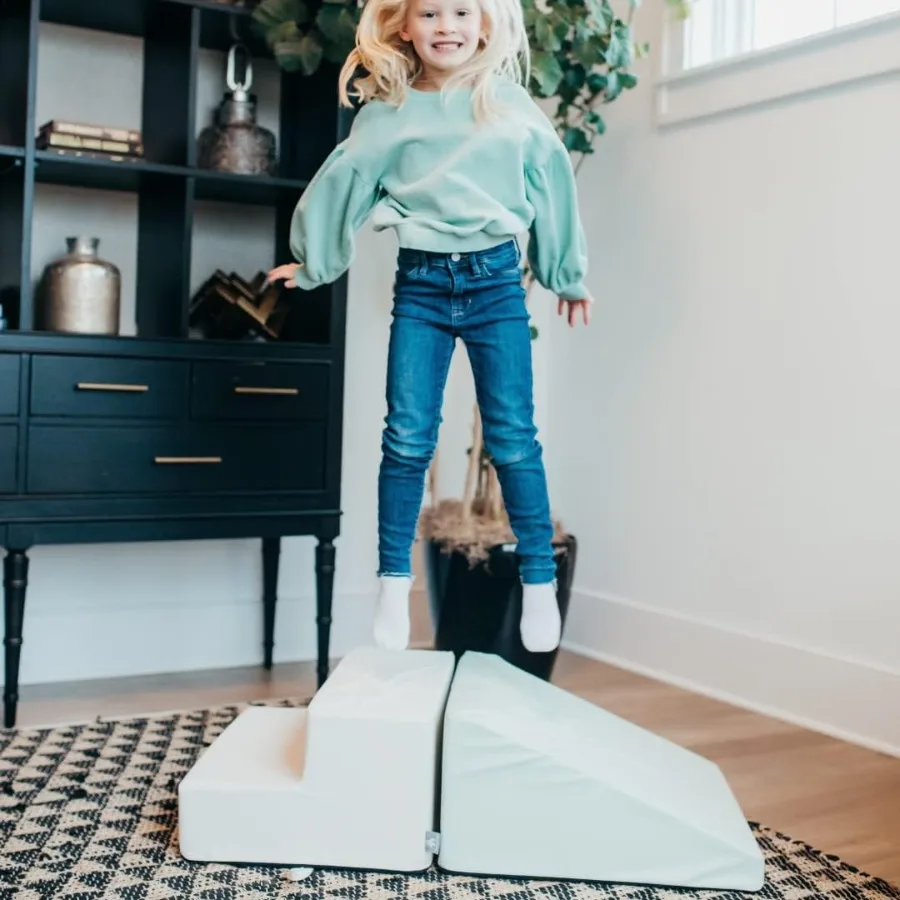 Up and Down Set Indoor Foam Playset 2 Piece Soft Toddler and Active Play Foam Climber for Balancing Crawling Climbing Sliding a