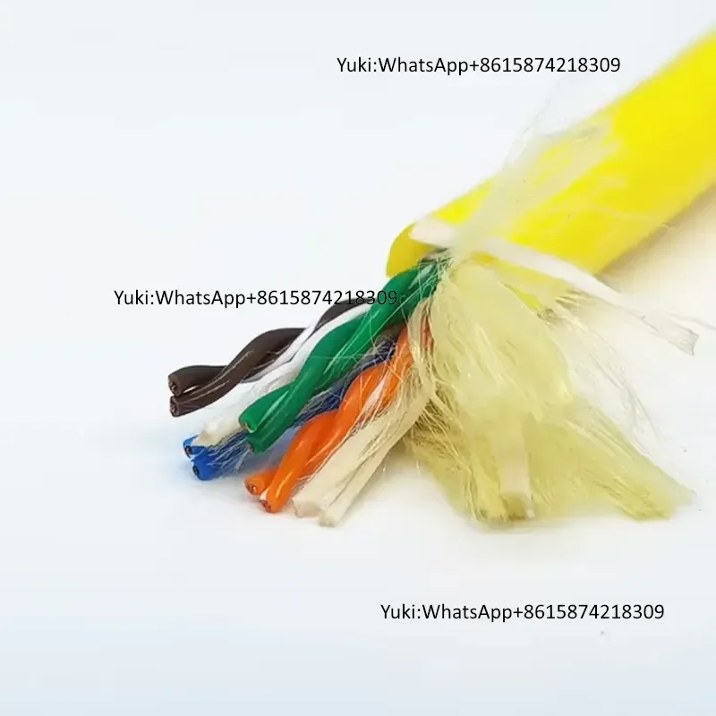 Cat5e Cat6 Cat6A Twisted Pair ROV 26awg/24awg Copper PE Floating Underwater Drone Tether Cable 500m Depth Rated 8 Conductors