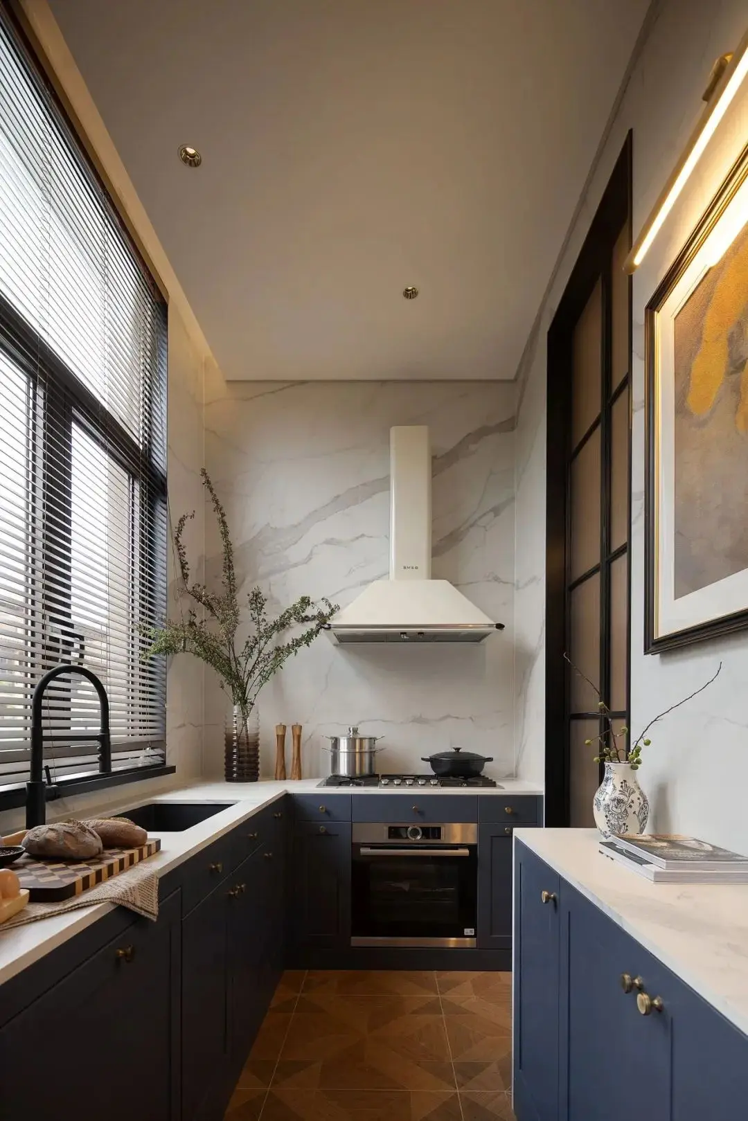 Sanhai الفرنسية الرجعية نمط التصميم الداخلي الطابق خطة غرفة 3D ماكس تقديم البناء المنزلي رسم شقة أنيقة حلم البيت