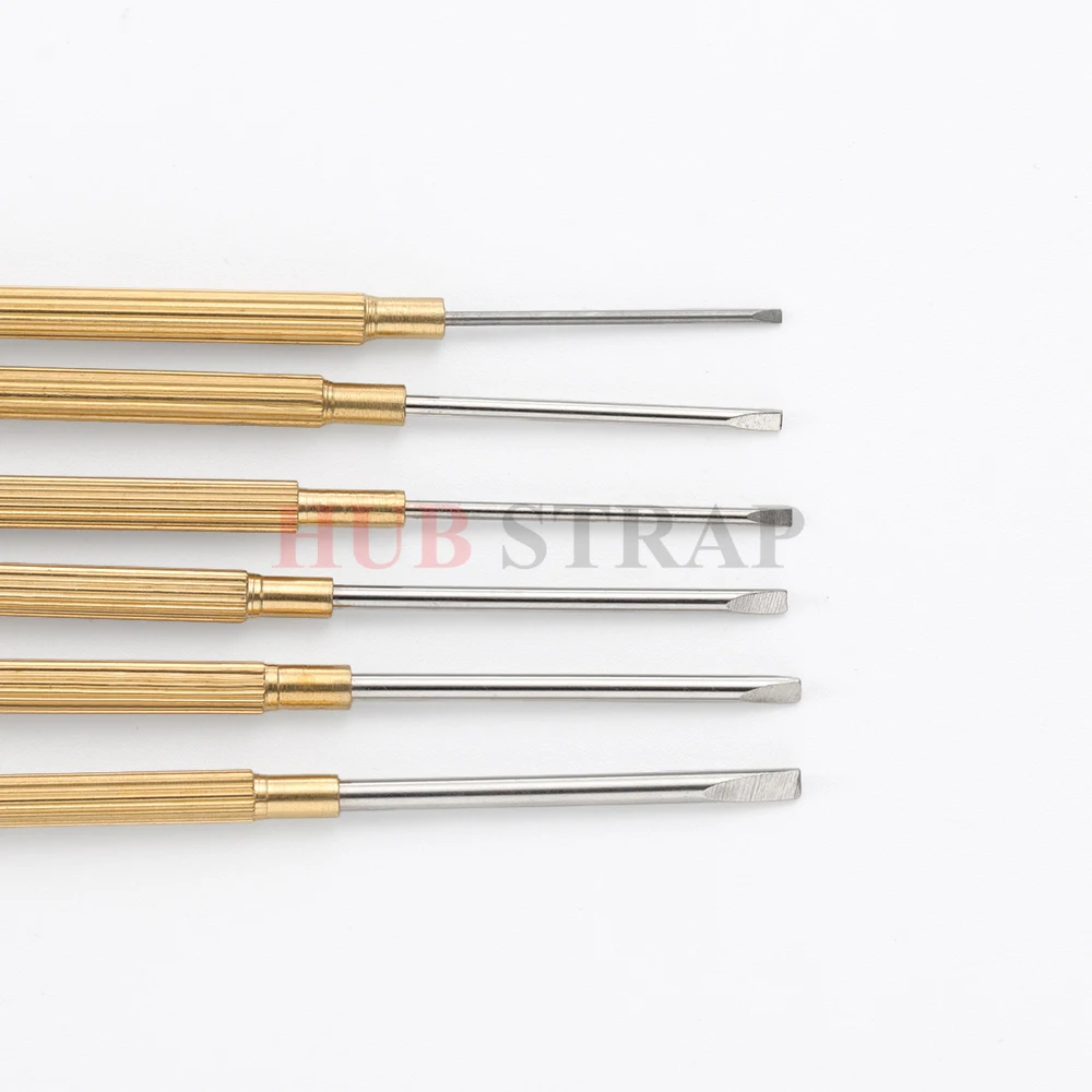 0.8mm 1.0mm 1.2mm 1.4mm 1.6mm 1.8mm Metal Slotted Screwdriver Watch Repair Tools Removal Install Screws Set Watchmaker for Rolex