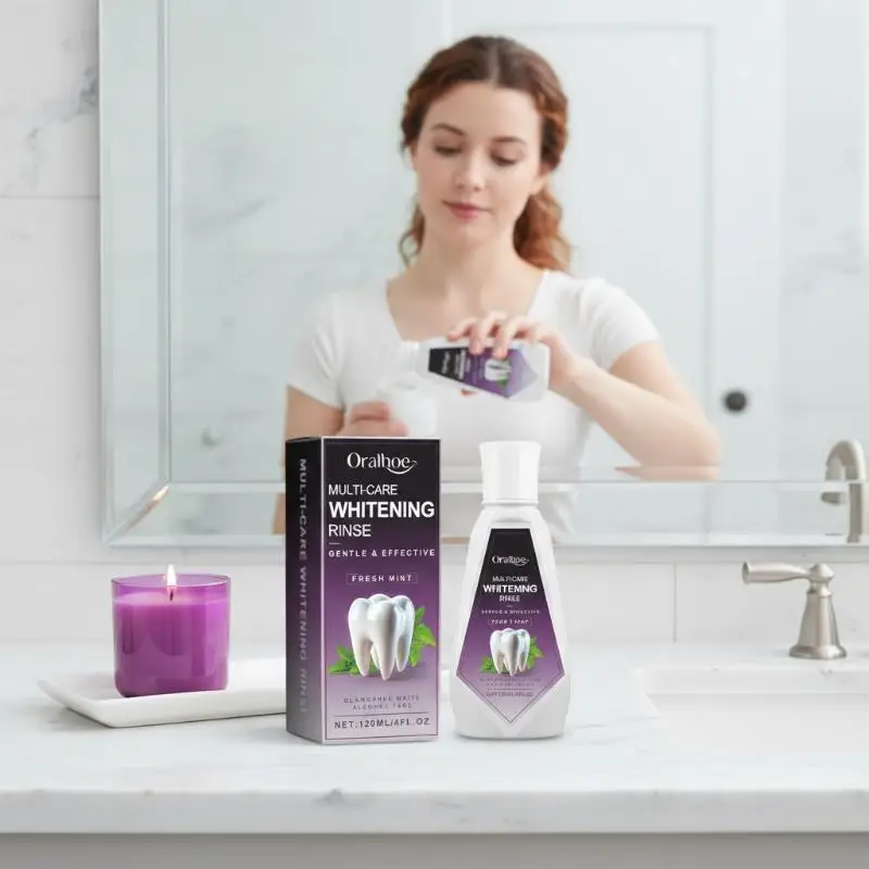 120ml Fresh Mint Oral Mouthwash Sensitive Gum Protection Teeth Whitening Daily Cleaning Dental  Stain Removal