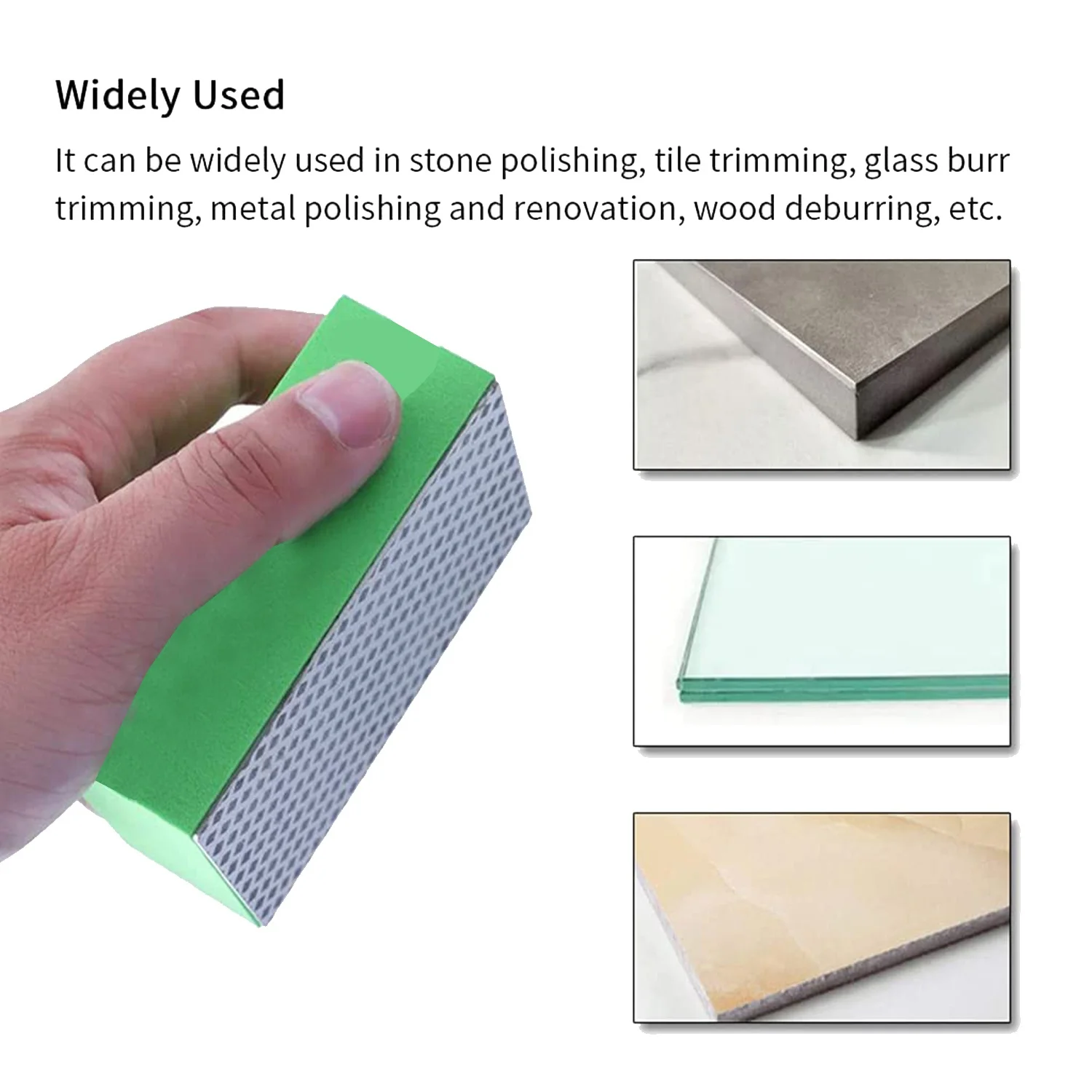 AT43-4 Pcs Diamond Hand Polishing Pads For Sanding Polishing Grinding Block 60,100,200,400