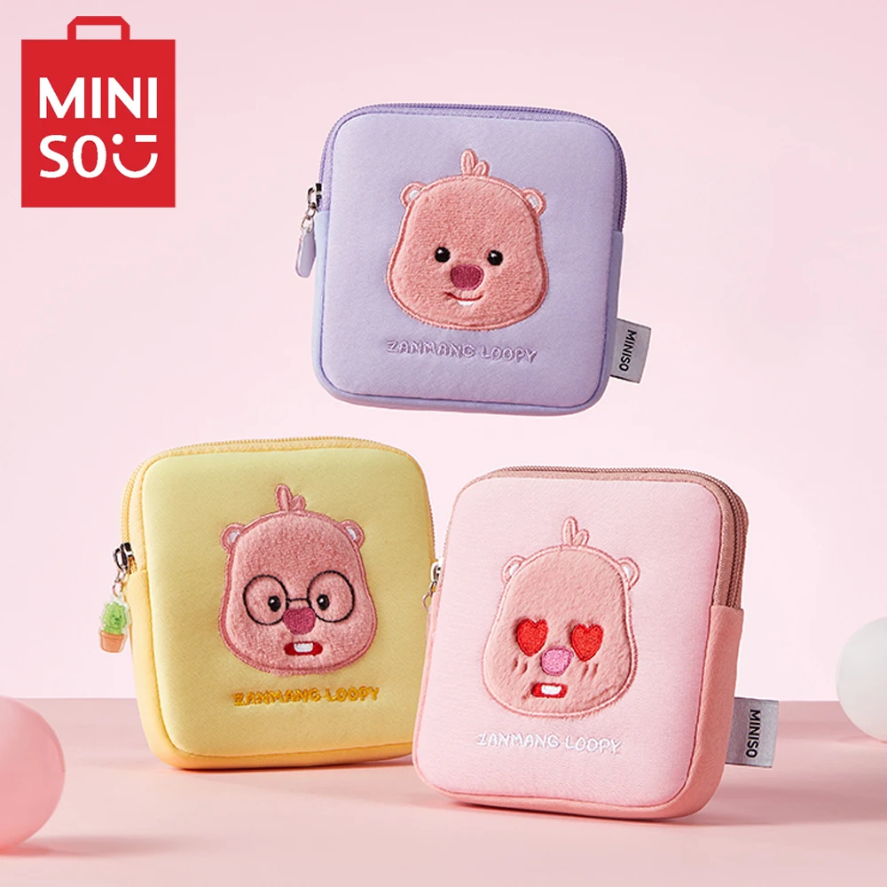 MINISO Anime Cartoon Loopy Series kwadratowa portmonetka Kawaii śliczny przenośny mały portfel torba do przechowywania prezent urodzinowy dla niej 12cm