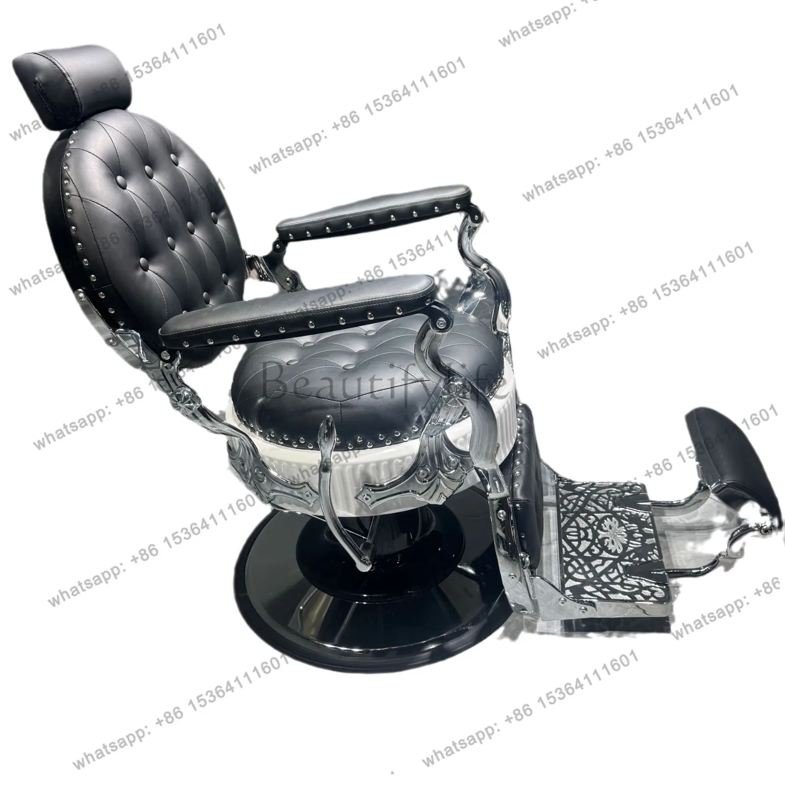 Retro oil head barber chair can be rotated and lowered antique barber chair