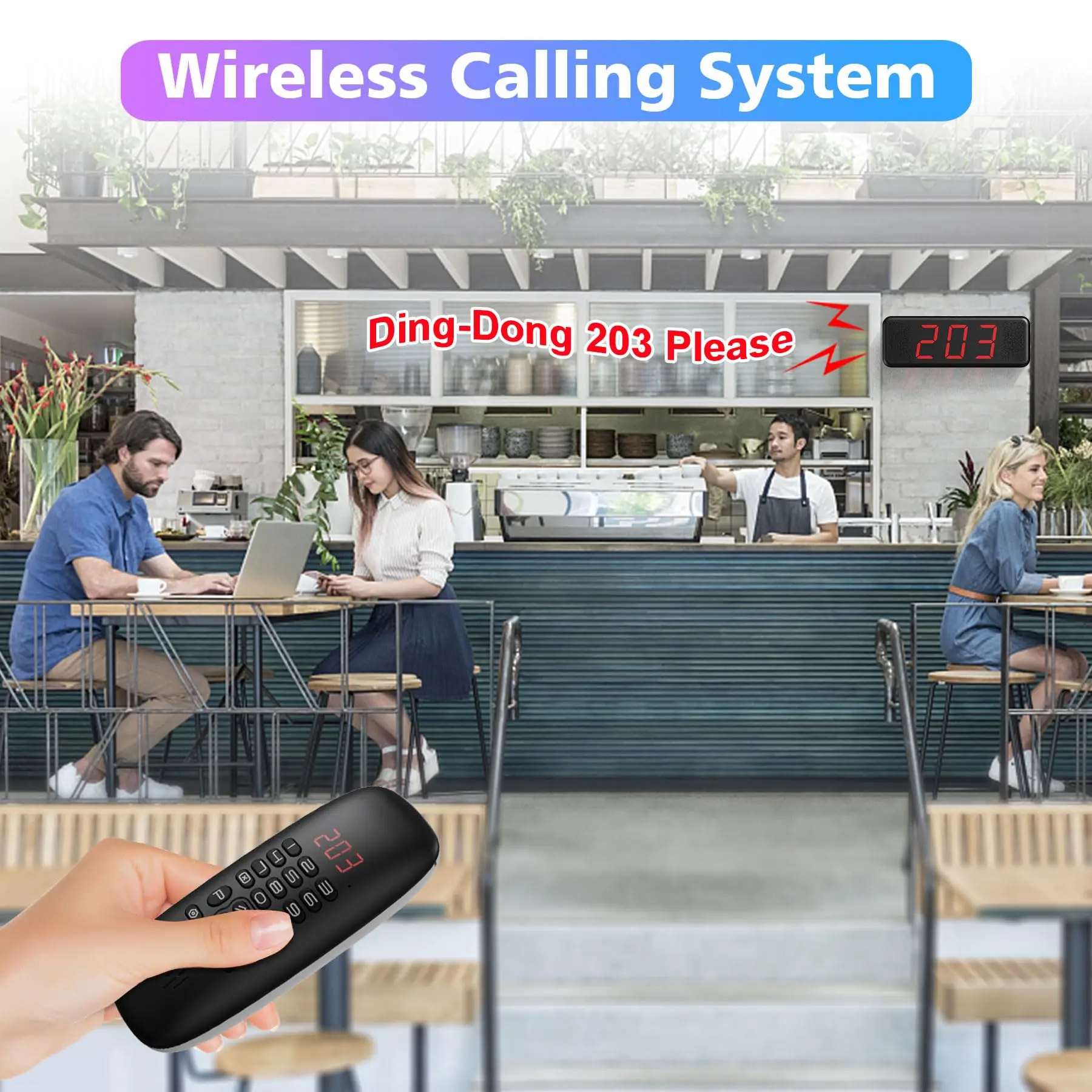 Queue Number 3 Digit Queue Calling Take a Restaurant Management System 9 Broadcast Voice Wireless Calling System