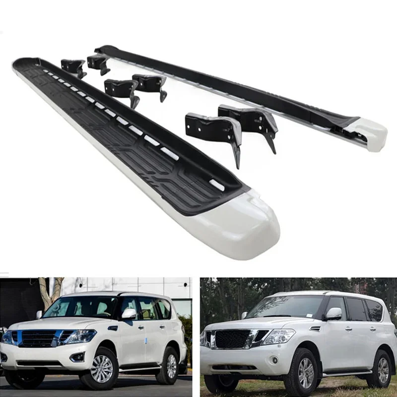 Auto Parts Matte Black Aluminum Bolt-On Pair of Running Boards No-Drill For Patrol Y62 Armada 2011-2020