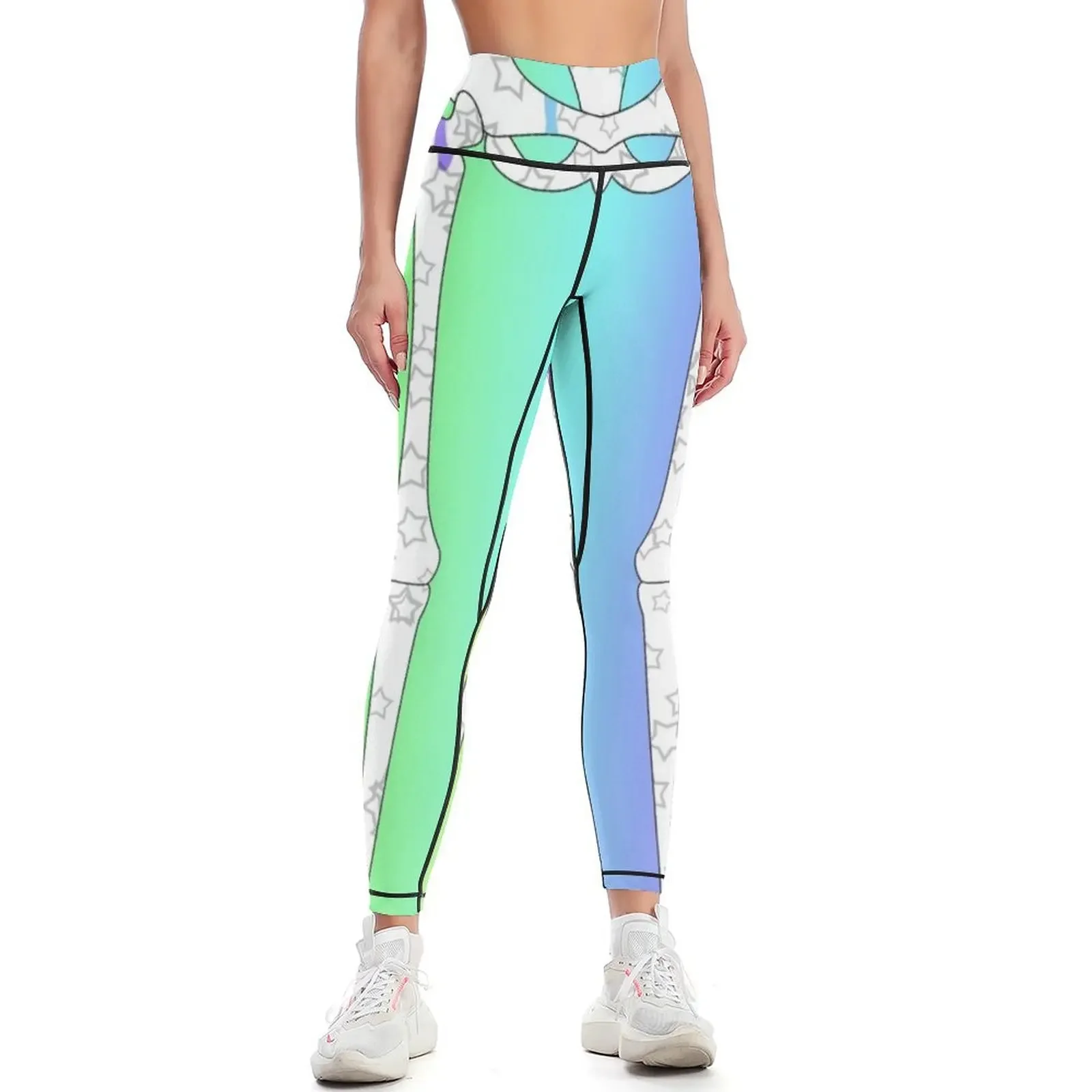 

Pastel Rainbow Ribcage Alternate Leggings Tight fitting woman sportswear gym Women's push up Leginsy push up Womens Leggings