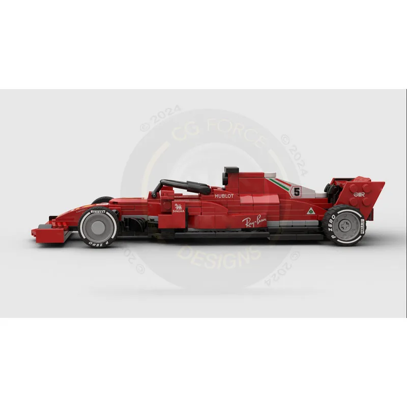 

MOC-128950 Новая модель строительного блока гоночного автомобиля SF71H Formula, 267 деталей, игрушка-строитель на день рождения для мальчиков и детей