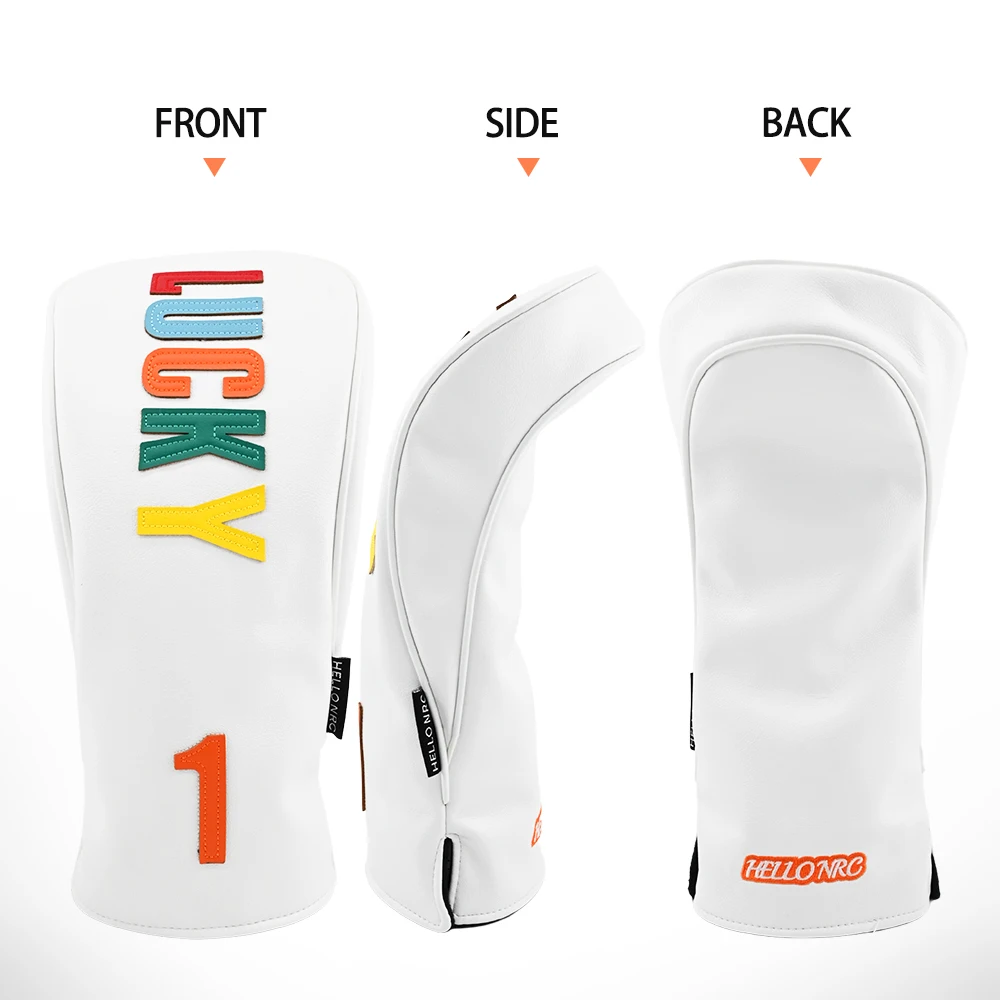 أغطية رأس خشبية للجولف أنماط محظوظة غطاء حماية من جلد البولي يوريثان للسائق الممر الهجين غطاء نادي مقاوم للماء ملحقات الجولف