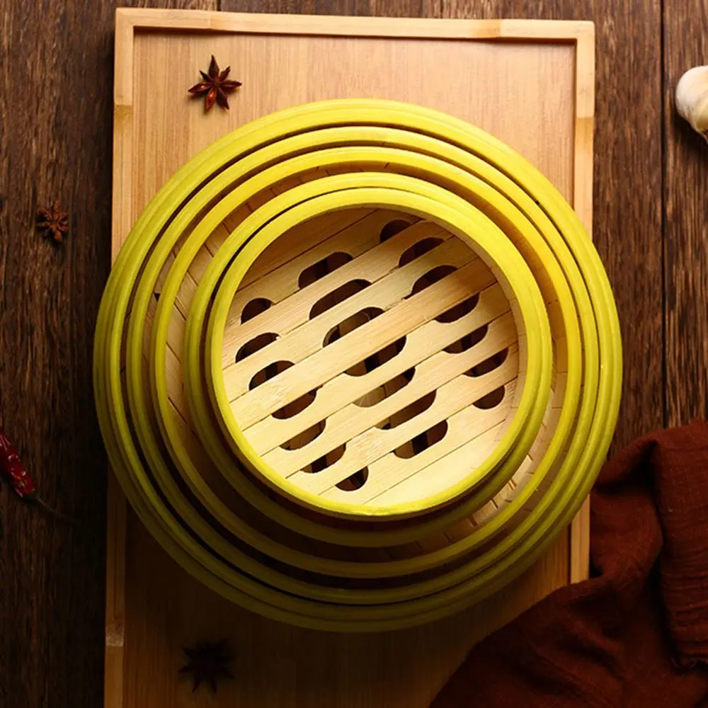 Multi-Sizes Natural Handmade Safe for Steaming Food Steamer Basket Dumpling Steamer Kitchen Cookware Bamboo Steamer
