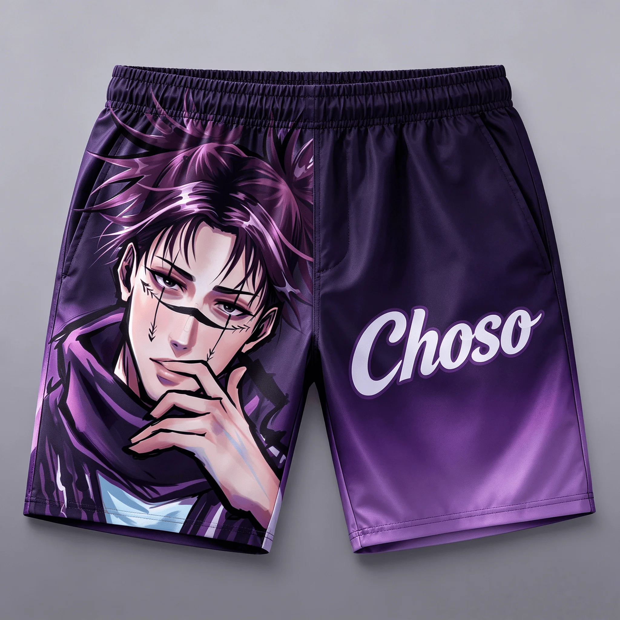 2026 Summer Jujutsu Kaisen Choso Quick Dry Gym Shorts, Men's Unisex Anime Print Running Sports Board Streetwear Casual  Shorts