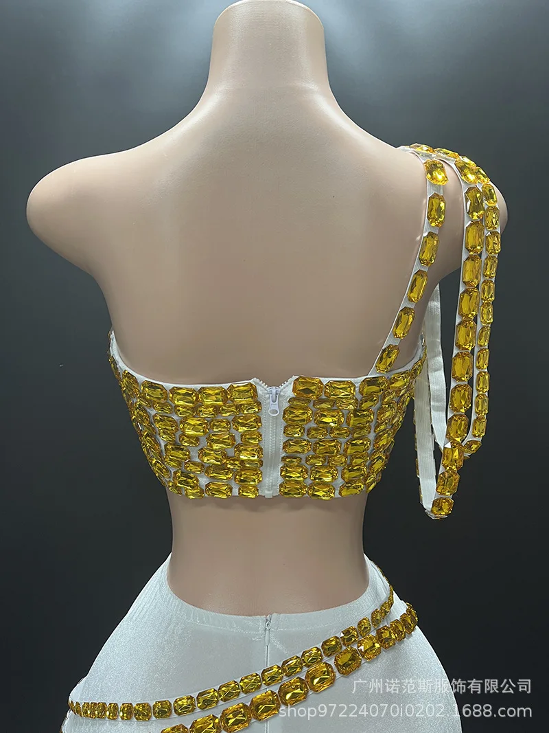 Autunno nuovo oro lusso diamante brillante temperamento abiti da sera banchetto di compleanno studio fotografico cerimonia di premi ospite abiti da festa