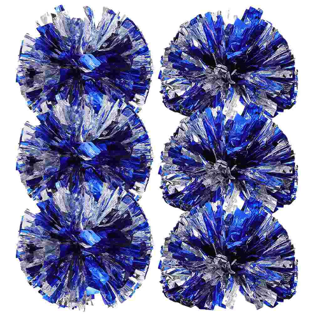 6 Pcs Pompoms Cheerleading Hand Flower Squad Props Flowers Spirited Blue Dancing Cheering