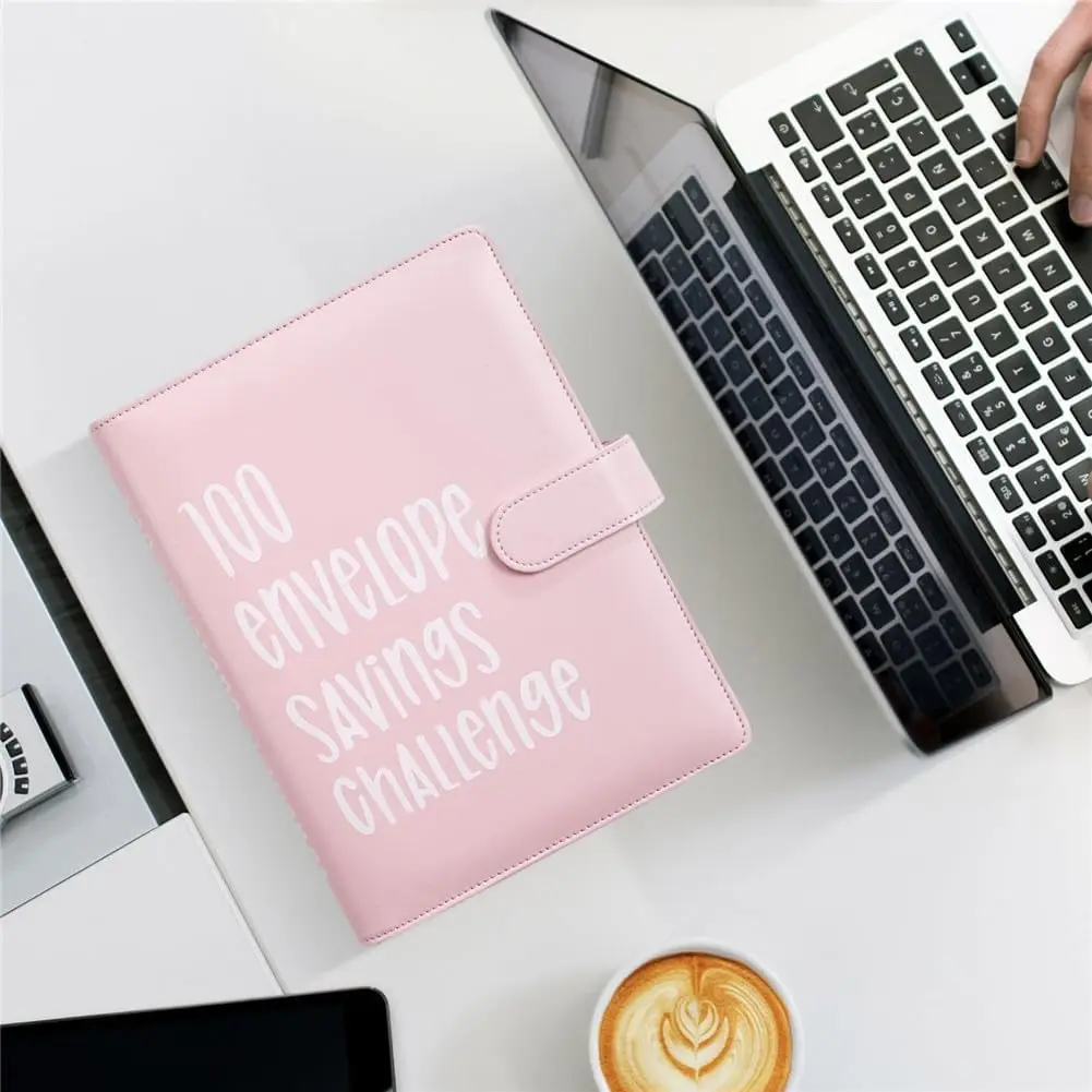 A5 100 Envelope Challenge Binder Money Saving Binder, Easy and Fun Way to Save $5,050, Budget Planner Savings Challenge Book ﻿