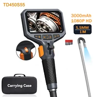TESLONG TD450S Boroscopio articulado con pantalla de 4,5 pulgadas 1080P 5 pulgadas IPS bidireccional 360 °   Cámara endoscópica de dirección con tarjeta TF de 32 GB