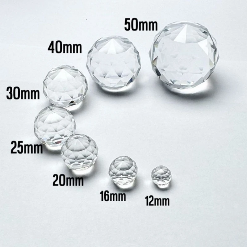 HBL 60mm 1piece Clear Glass Crystal Faceted Ball Prism Pendant Lighting Parts Feng Shui For Curtain Decor