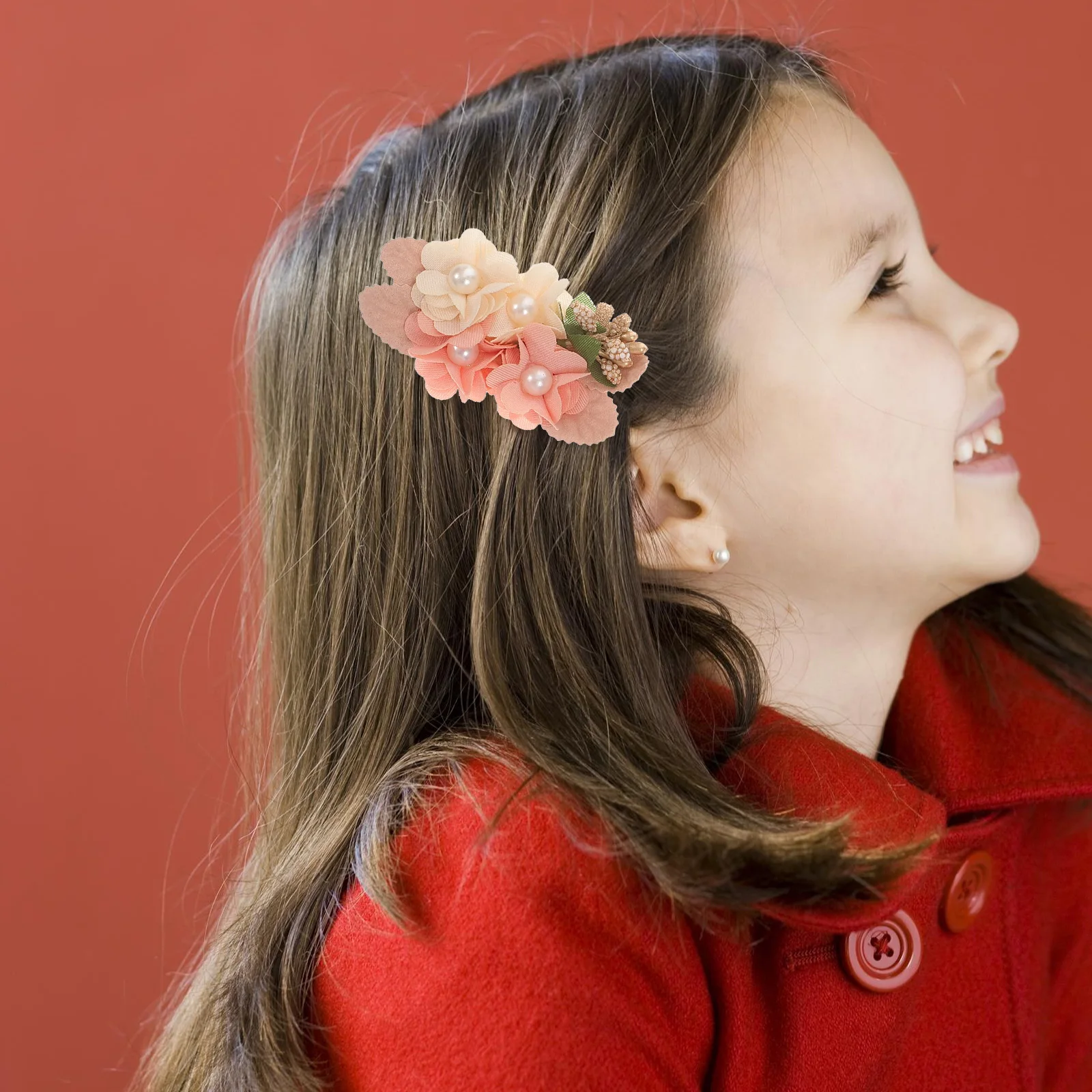 

3Pcs Floral Hair Clips Kids Toddler Baby Girls Fabric Barrettes Hair Accessories Small Flowers Decorative Clips