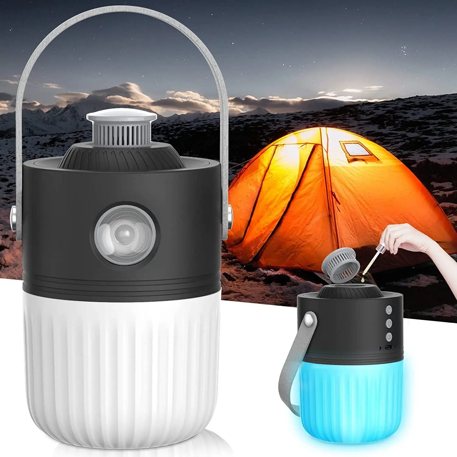 

Outdoor LED Camping Lights 1200LM Rechargeable Portable 6 Color Aromatherapy Camping Lantern IPX54 Waterproof Emergency Light