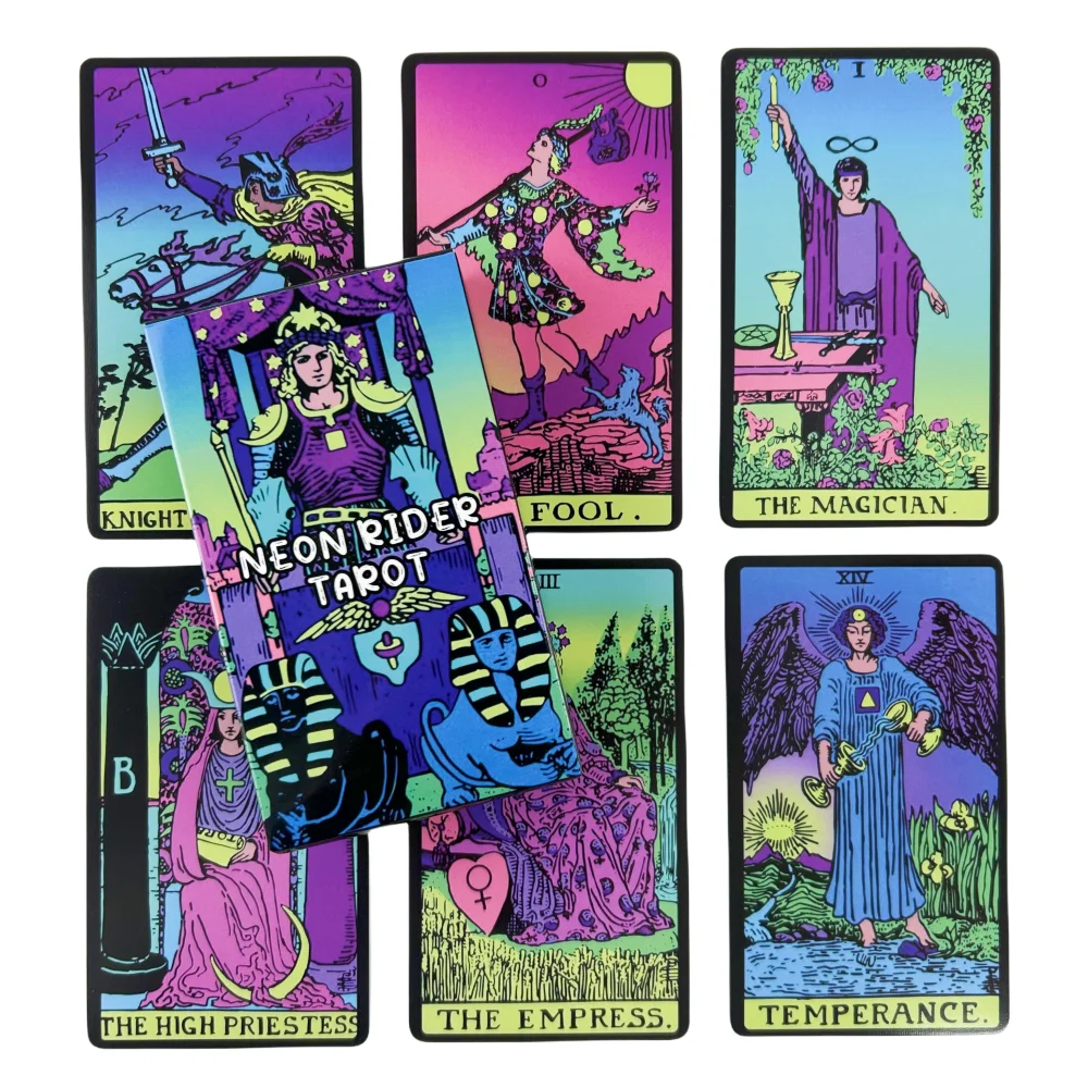 Neon Rider Tarot Cards Game After For Beginners Fate Visions Divination Edition Oracke Playing Board Deck