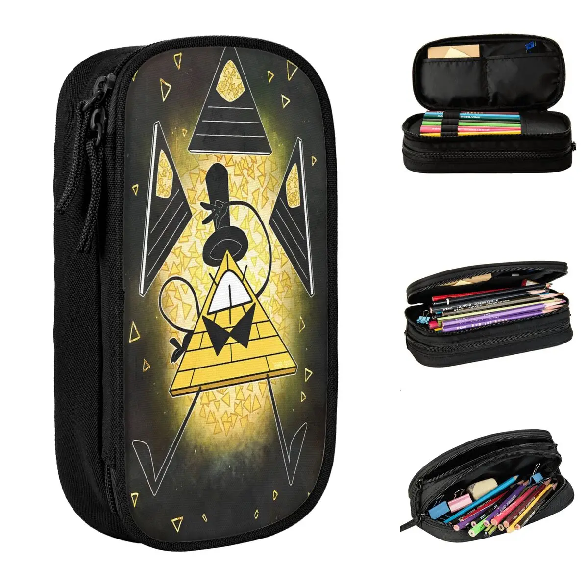 Gravity Falls Bill Cipher Pencil Cases Pencilcases Pen Box Kids Large Storage Bags School Supplies Gifts Stationery