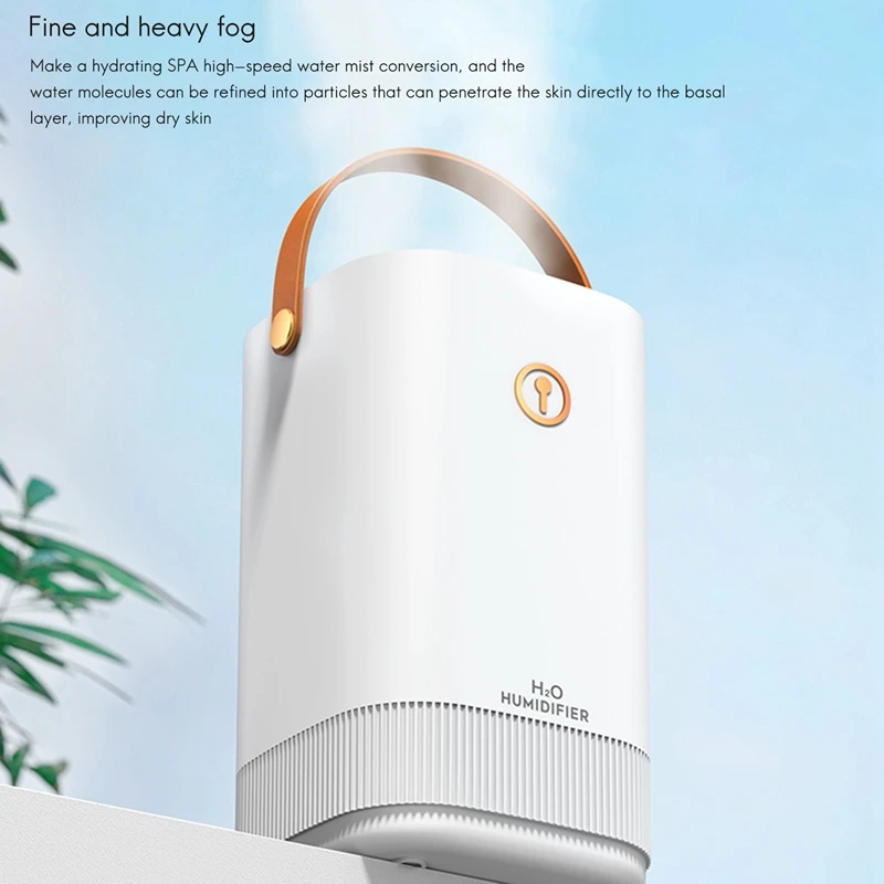 Umidificador ultrassônico Desktop, Umidificador de ar portátil, Difusor para Home Office, Grande capacidade, USB, 3.3L