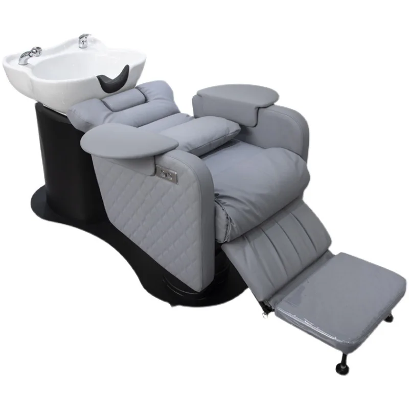 Electric lifting shampoo bed Hair salon Rotary sitting semi-flushing bed Washing and shearing integrated bed Commercial