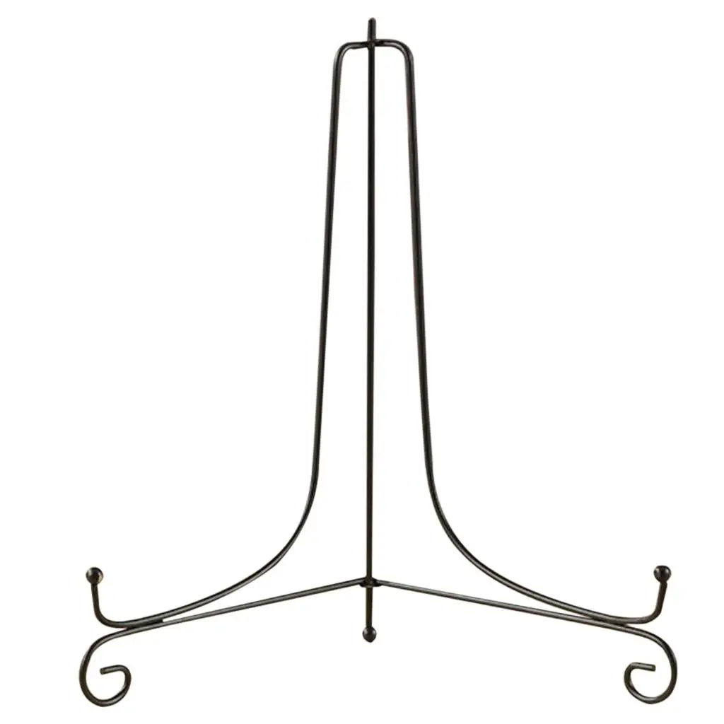 Iron Art Decorative Display Rack Wire Plate Stand Shelf for Home Tabletop Vintage Dish Holder