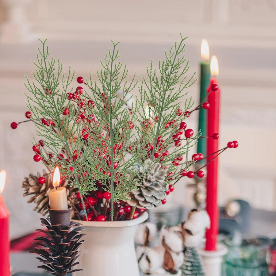 

50Pcs Artificial Plant Plastic Pine Needle Green Festival Party Decor Home Room Yard Accessory Diy Christmas TreeBox Table Decor