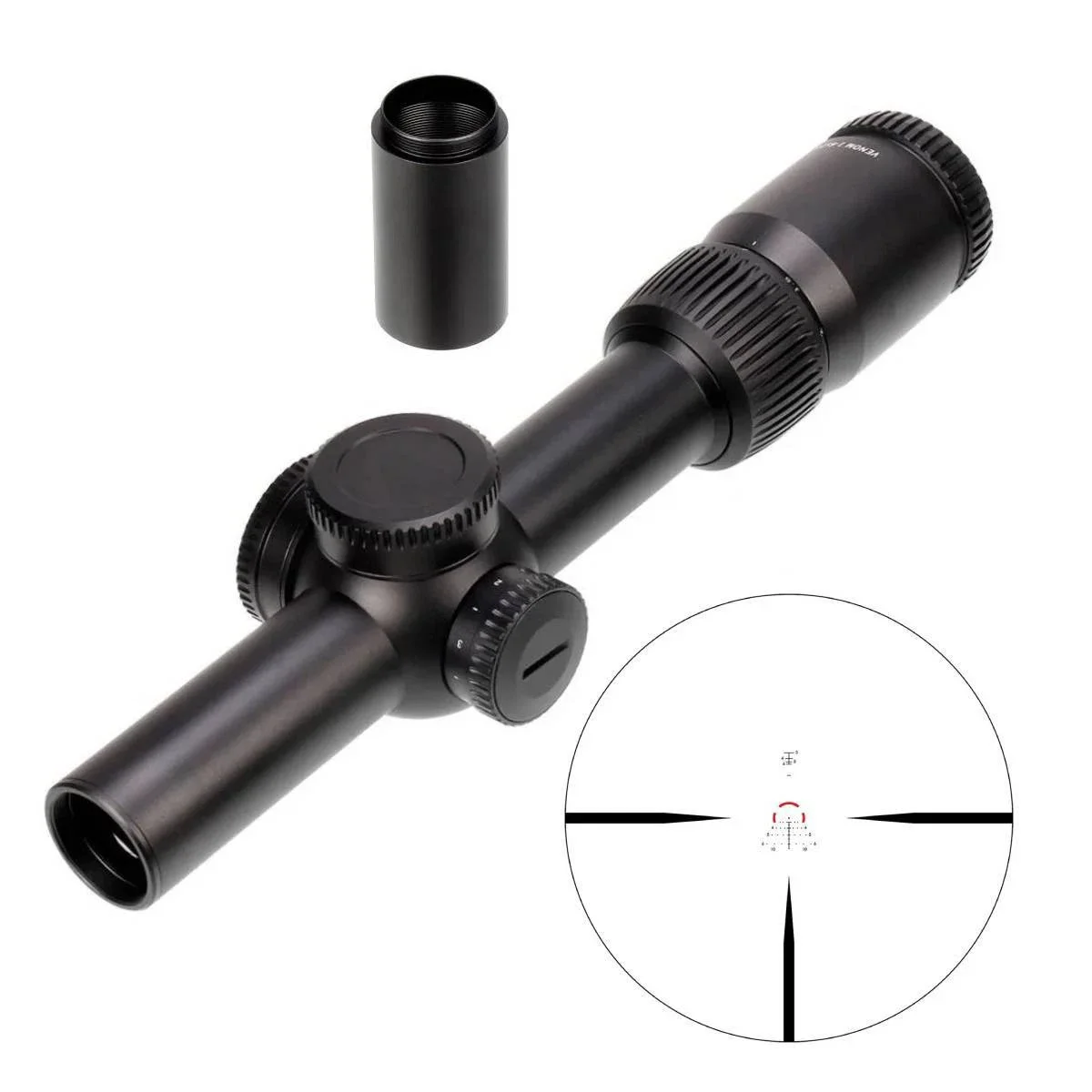 

Original V*nom 1-6x24mm Rifle Scope SFP AR-BDC3 Red Illuminated Reticle 30mm Tube LPVO Riflescope for Hunting w/ Lens Covers