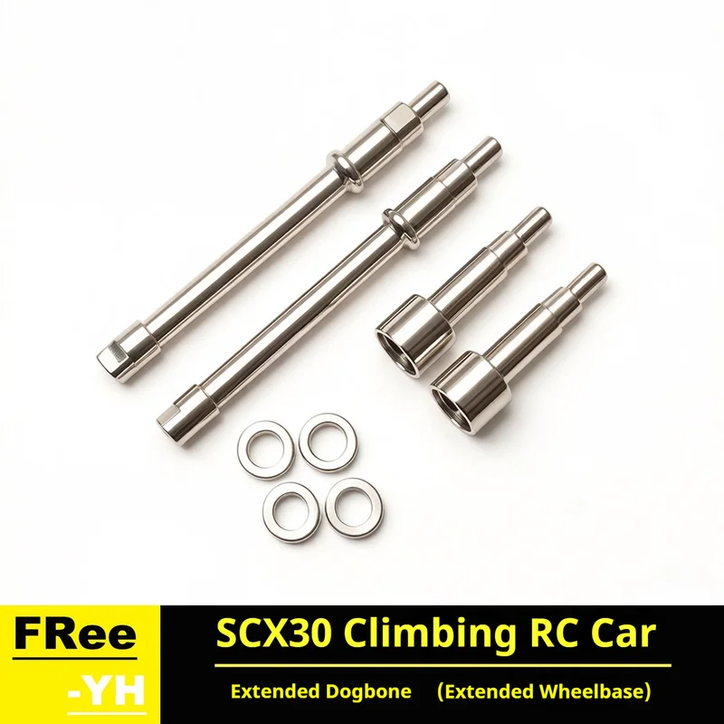 Free Yh Rc Extended Dog Bone Stainless Steel Wide Wheelbase For Axial Scx30 1 30 Ford Bronco Jeep Wrangler Crawler Upgrade Parts